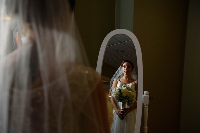 Amber in mirror with flowers